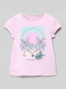 Uitlopend T-shirt met een glitterprint
