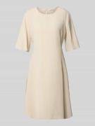 Uitlopende mini jurk van een mix van lyocell en linnen