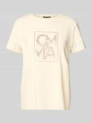 T-shirt met label met strass-steentjes