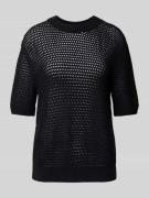 Regular fit gehaakte pullover van katoenmix