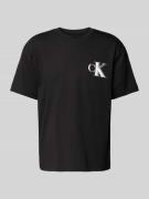 T-shirt met labelprint en ronde hals