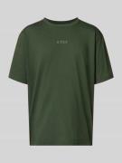 T-shirt met labelprint en ronde hals