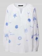 Relaxed fit blouse met motief- en statementstitching