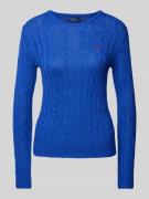 Gebreide pullover met logostitching, model 'JULIANNA'