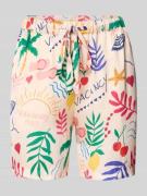 Regular fit korte broek met plooien