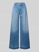 Wide fit jeans met open zoom, model 'Mona'