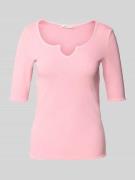 Slim fit T-shirt van katoenmix
