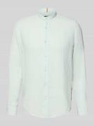 Regular fit linnen overhemd met opstaande kraag, model 'Race'