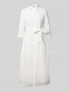 Midi-jurk met gaatjesmotief