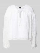 Blouseshirt met druppelvormige hals