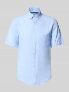 Regular fit vrijetijdsoverhemd van een mix van linnen en katoen