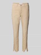 Slim fit broek met contrastpaspels, model 'Ornella'