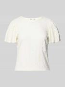 Regular fit T-shirt met ajourpatroon, model 'RIVERSIDE'