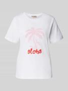 T-shirt met motiefstitching