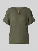 T-shirt met V-hals, model 'Delia'