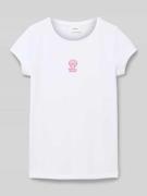 T-shirt in A-lijn met borduursel