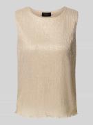 Loose fit plissétop met effectgaren