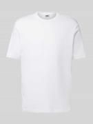 T-shirt met geribde ronde hals, model 'RAPHAEL'