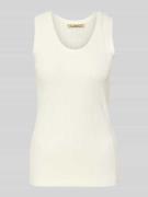 Top met bandjes en ronde hals, model 'Pointelle'