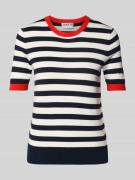 Gebreid shirt van viscosemix met streepmotief