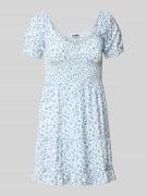 Mini-jurk van viscose met smokdetails