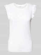 Slim fit top van katoenmix