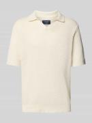 Regular fit gebreide polo met structuurmotief