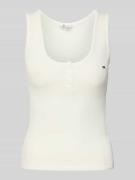 Slim fit tanktop van katoenmix