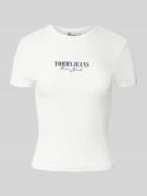 Slim fit T-shirt van katoenmix