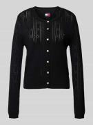Slim fit cardigan van pointelle