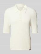 Slim fit poloshirt in gebreide look