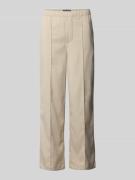 Wide leg stoffen broek met vaste persplooien, model 'Belds'