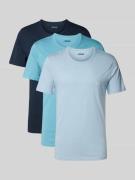 Regular fit T-shirt van puur katoen in een set van 3 stuks