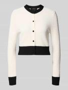 Gebreid jack van viscosemix met ronde hals