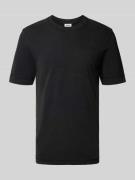 T-shirt met geribde ronde hals, model 'RAPHAEL'
