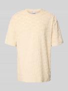 T-shirt in all-over look met ronde hals