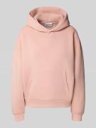 Hoodie met labelstitching en kangoeroezak