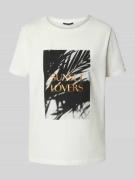 T-shirt met motiefprint en ronde hals