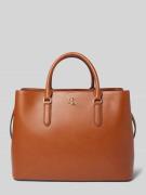 Leren handtas met labelapplicatie, model 'MARCY'
