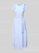 Midi-jurk met strikceintuur, model 'Harriet'