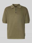 Regular fit poloshirt in een mix van linnen en katoen