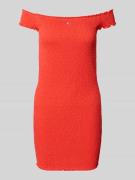 Slim fit bodycon-mini-jurk met carmenhals