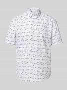 Slim fit overhemd met korte mouwen en knoopsluiting