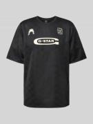T-shirt met label- en motiefprint, model 'Football'