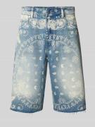 Relaxed fit korte jeans met paisleydessin, model 'Paisley'