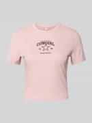 Slim fit T-shirt van puur katoen, model 'KARINA'