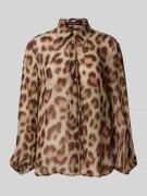 Blouse van viscose met vetersluiting