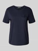 Regular fit T-shirt van puur katoen met logopatch