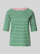 Regular fit T-shirt van puur katoen met streeppatroon