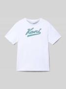 T-shirt met labelprint en ronde hals